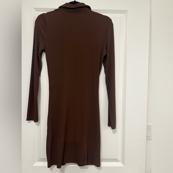 Brown button down long sleeve H&M dress - Picture 2 of 2